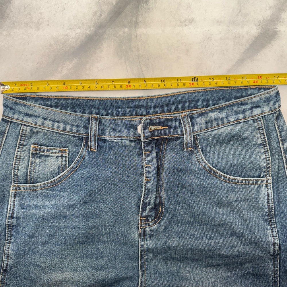 Sweetkama Women's Blue Denim wide leg barrel Jeans - Picture 3 of 5